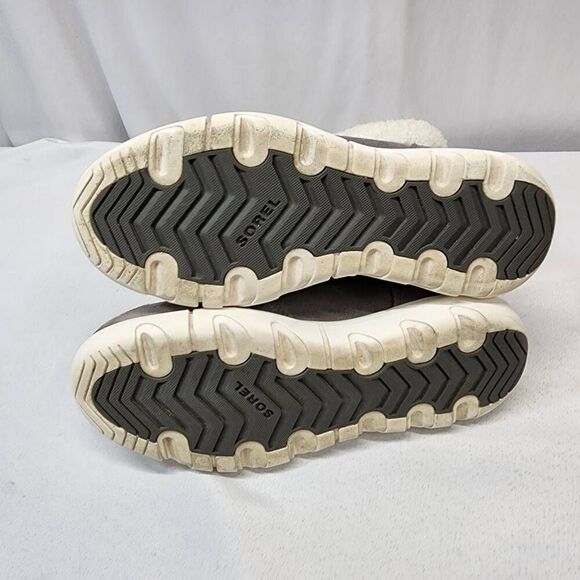 Sorel Explorer Next Faux Shearling Waterproof Bootie Women's 7 Grey Suede - Picture 7 of 7